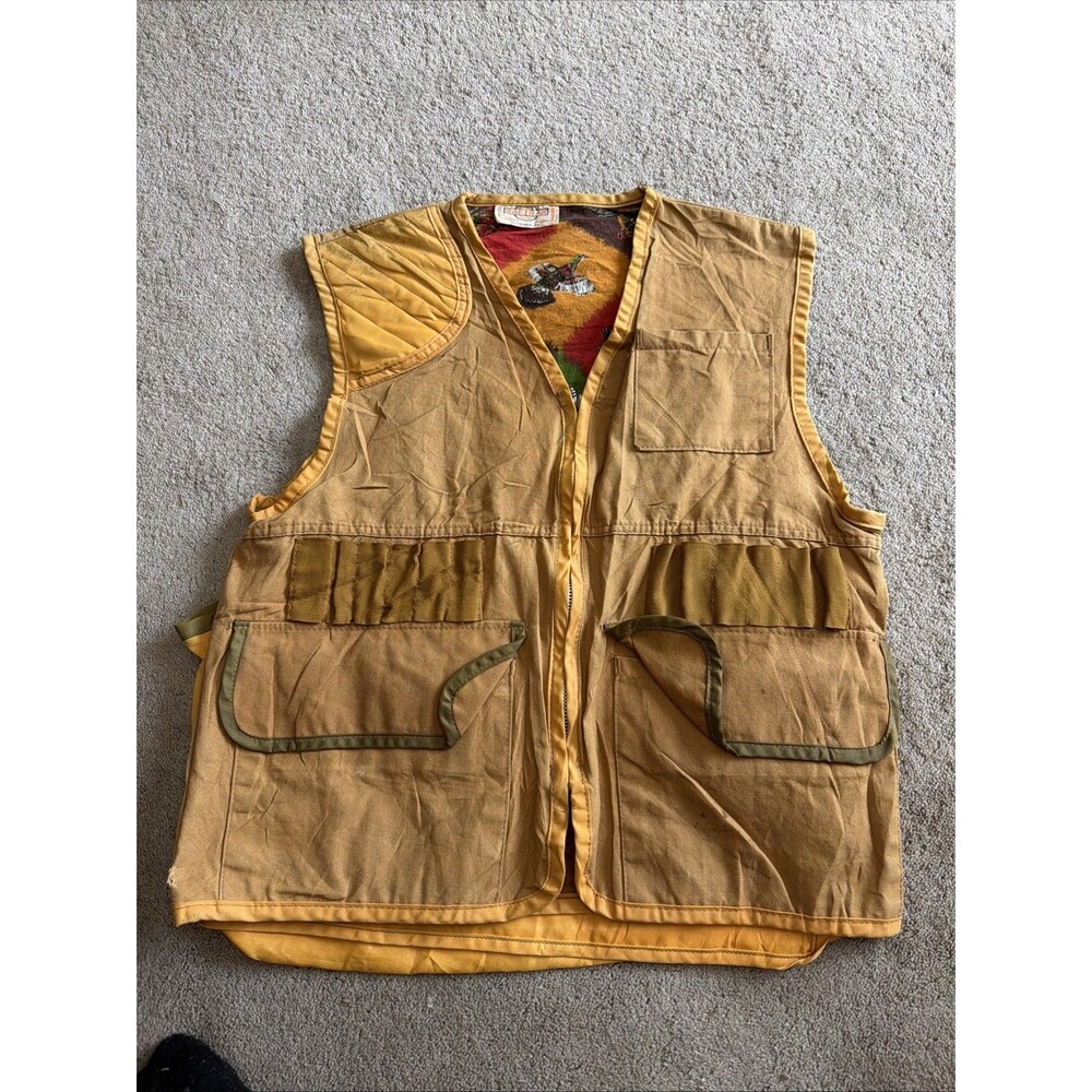 Vintage Saftbak Hunting Bird Shooting Vest Men's Size L Water Repellent Cotton